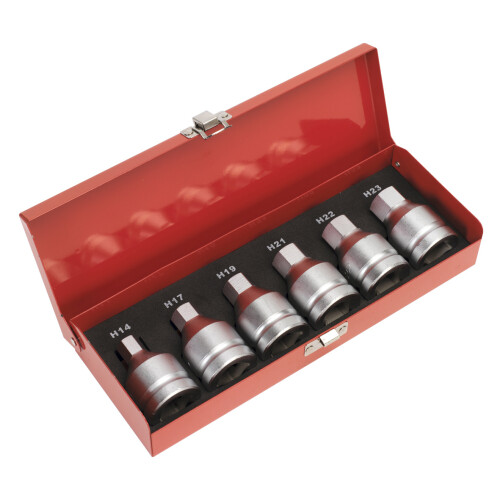 Sealey Sealey Premier Impact Hex Socket Bit Set 3/4"Sq Drive 6pc AK6217