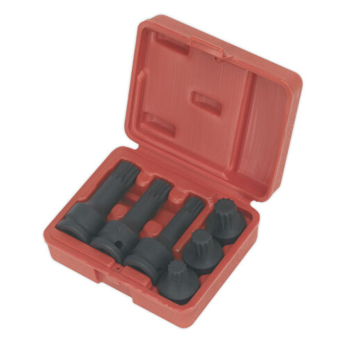Sealey Sealey Impact Spline Socket Bit Set 1/2"Sq Drive 6pc SX052 2