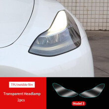 (3 Clear Headlamp) For Tesla Model 3 Y S X Tpu Blackened Headlight Taillight Foglight Protective Film Headlight Tail Lamp Color Changing Films