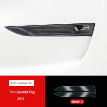 (3 Transparent Fog) For Tesla Model 3 Y S X Tpu Blackened Headlight Taillight Foglight Protective Film Headlight Tail Lamp Color Changing Films