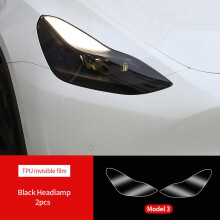 (3 Black Headlamp) For Tesla Model 3 Y S X Tpu Blackened Headlight Taillight Foglight Protective Film Headlight Tail Lamp Color Changing Films