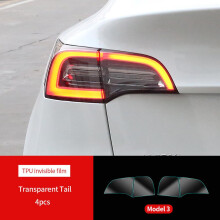 (3 Transparent Tail) For Tesla Model 3 Y S X Tpu Blackened Headlight Taillight Foglight Protective Film Headlight Tail Lamp Color Changing Films