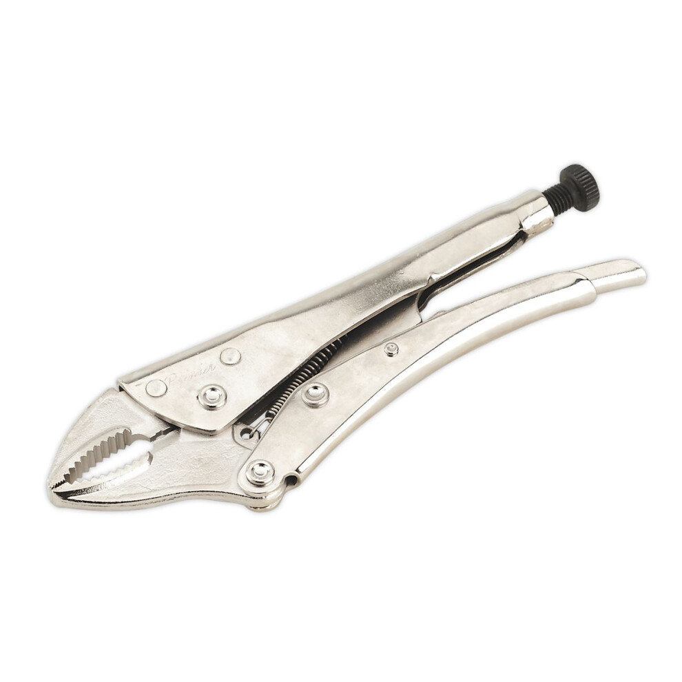 Sealey Premier Locking Pliers Curved Jaws 225mm 0-47mm Capacity AK6821