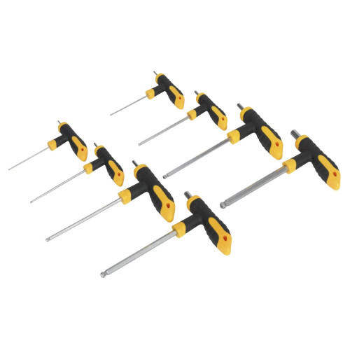 Sealey Sealey Siegen T-Handle Ball-End Hex Key Set 8pc S01069
