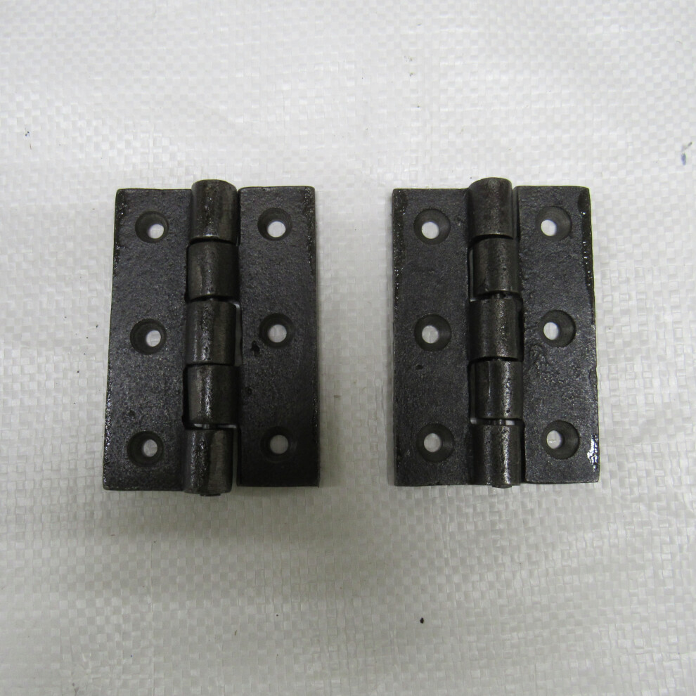 (2.5" (65MM)) Cast Iron Door Butt Hinges X2 (Rustic Cabinet)