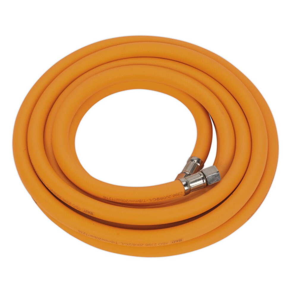 Sealey High-Visibility Hybrid Air Hose with 1/4"BSP Unions 5m x 8mm AHHC5