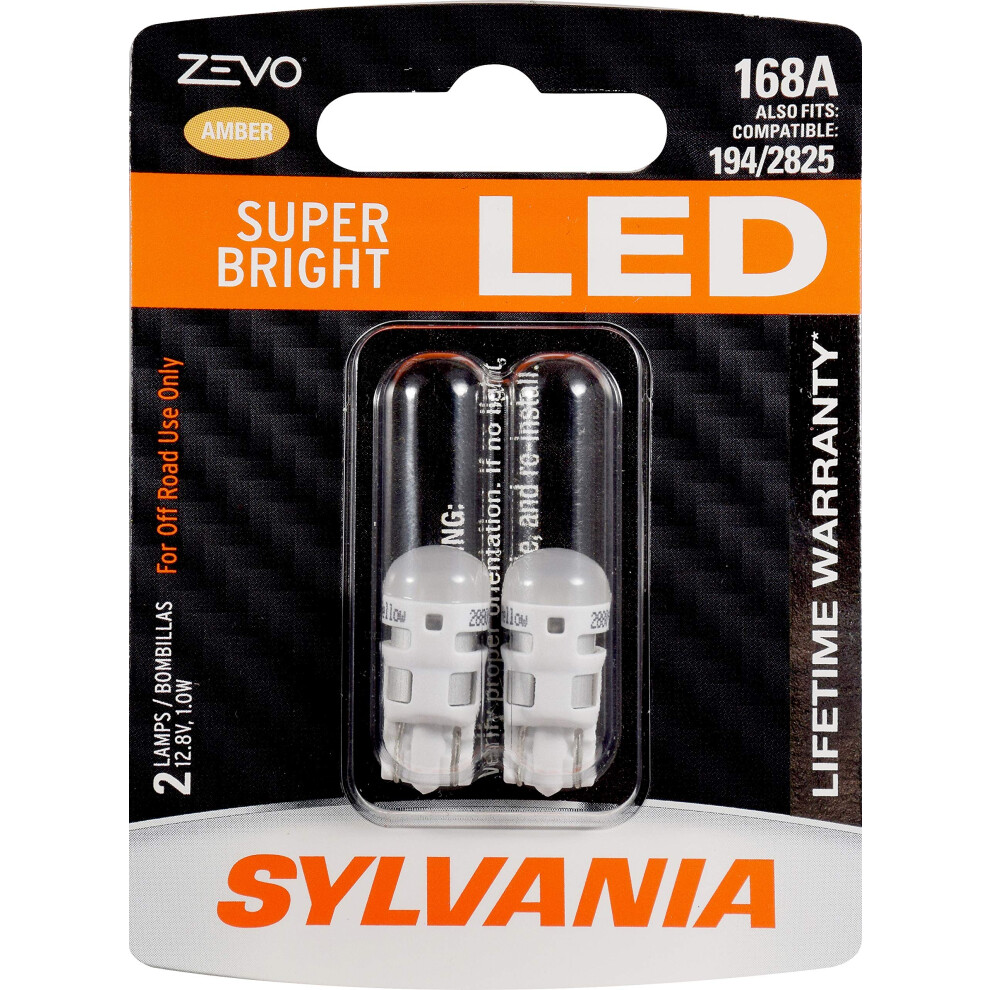 SYLVANIA ZEVO 168 T10 W5W Amber LED Bulb  (Contains 2 bulbs)