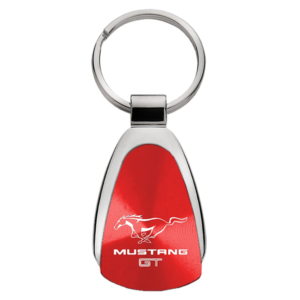 Au-TOMOTIVE GOLD Tear Drop Key Chain for Ford Mustang GT (Red)