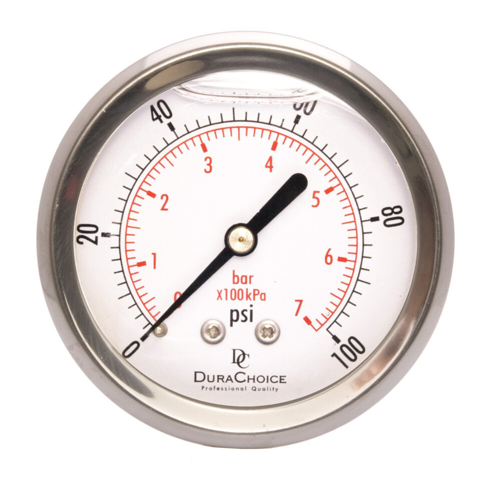 2-1/2"" Liquid Filled Pressure Gauges - Stainless Steel Case Brass 1 783583824491
