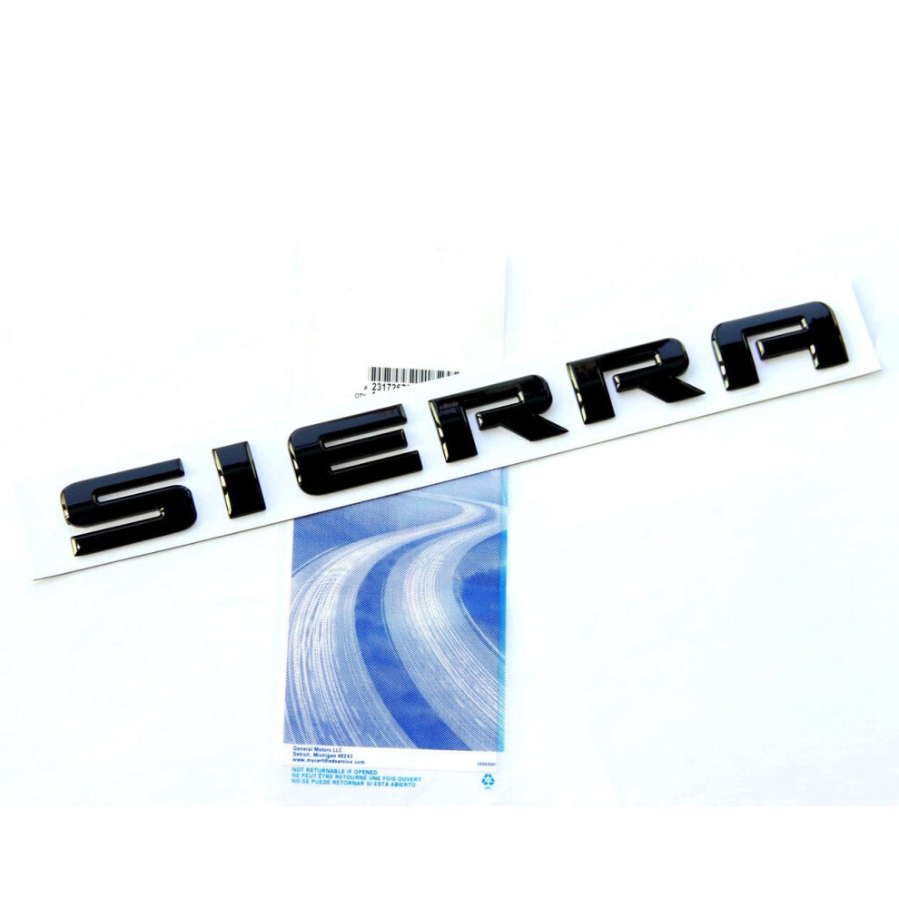 Yoaoo 1X Oem Sierra Nameplates Alloy Letter Emblem Badge Glossy Black 602447172342