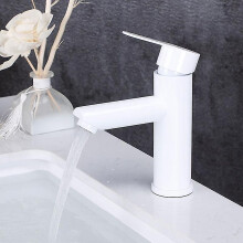 Wash Basin Water Single Handle White Bathroom Faucet Mixer Taps Basin Sink Faucet