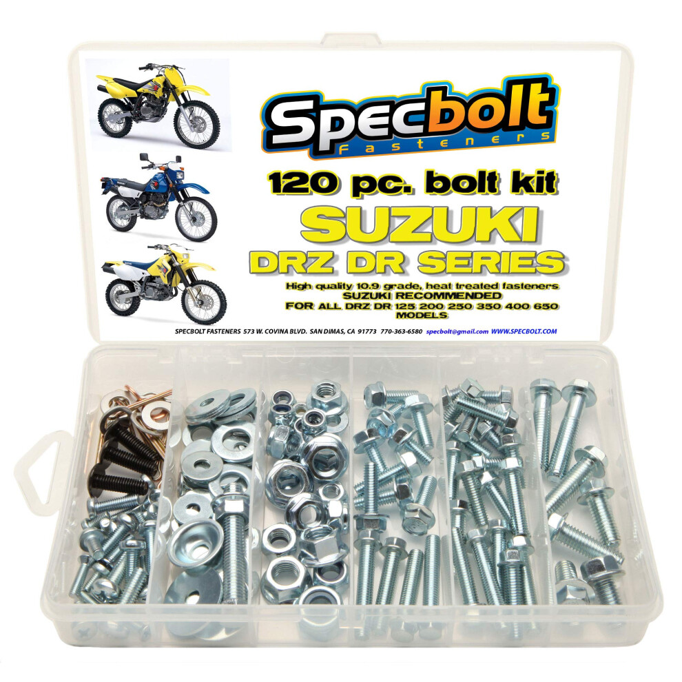 120pc Specbolt Suzuki DRZ DR Four Stroke Bolt Kit for Maintenance & Re