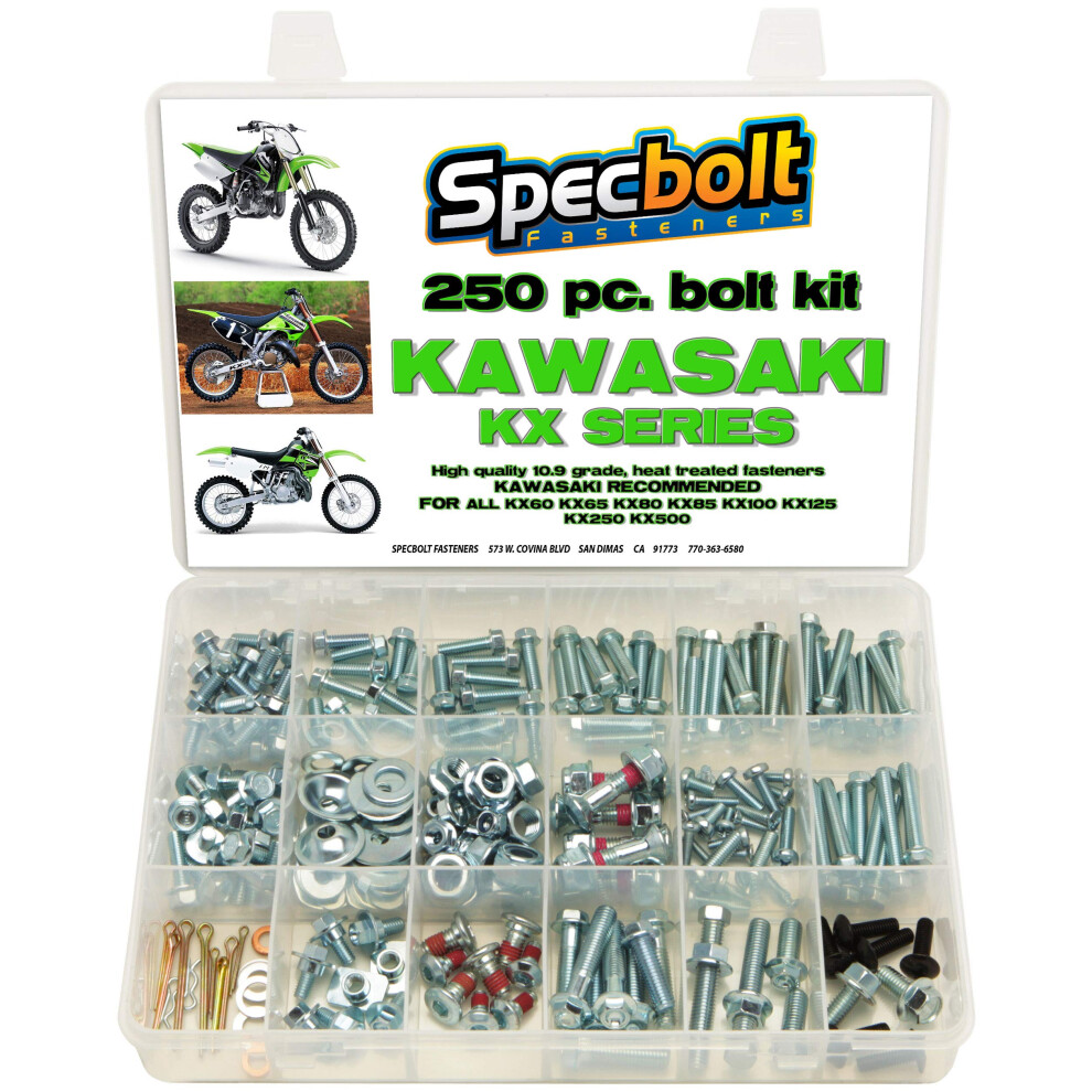 Specbolt Kawasaki KX Two Stroke Bolt Kit for Maintenance & Restoration