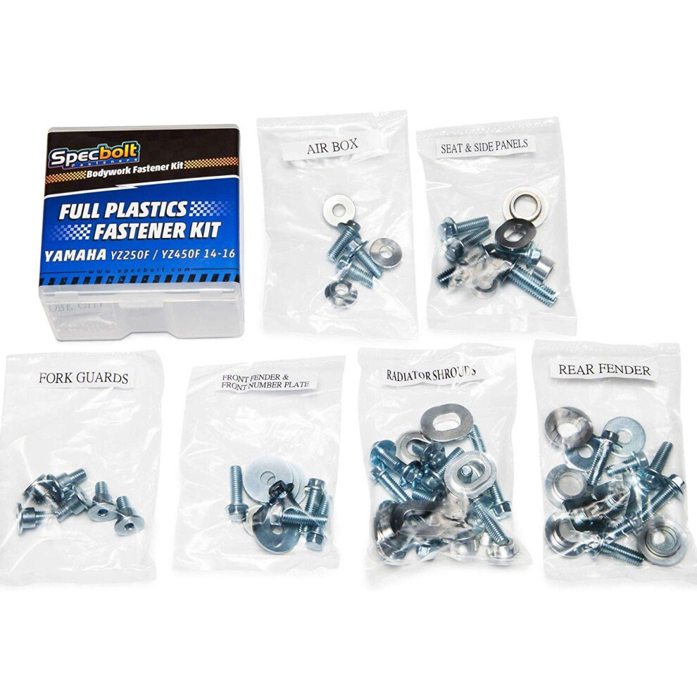 Specbolt Brand Full Plastics Fastener Kit Fits Yamaha: YZ250F / YZ450F