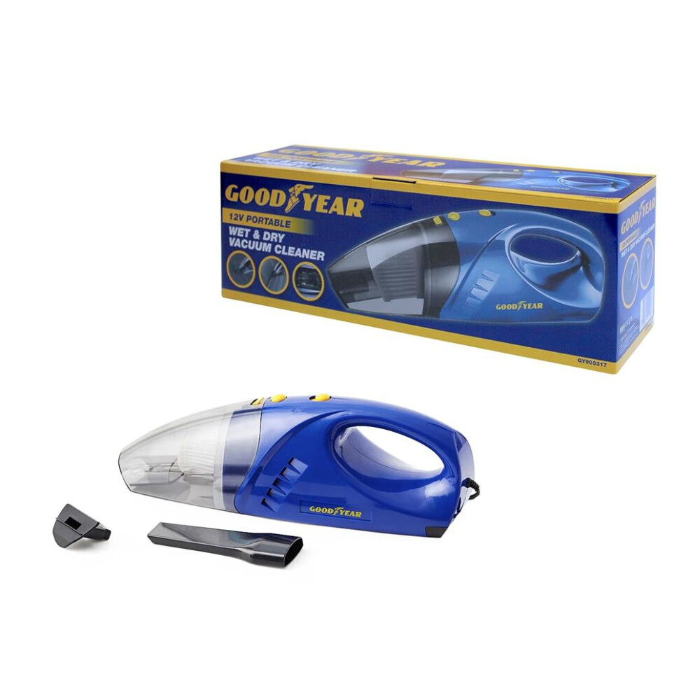 Goodyear Vacuum Cleaner Wet & Dry Car 12V Valet Home Carpet Clean 900317