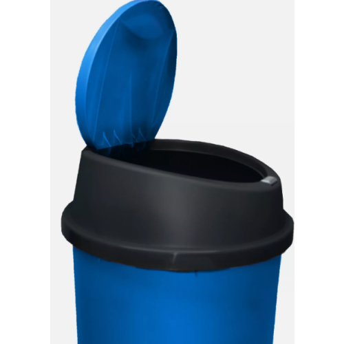KITCHEN BIN Blue 45L - Touch-Top Lid, Removable, Non-Slip Base, Modern Round Waste Bin 1