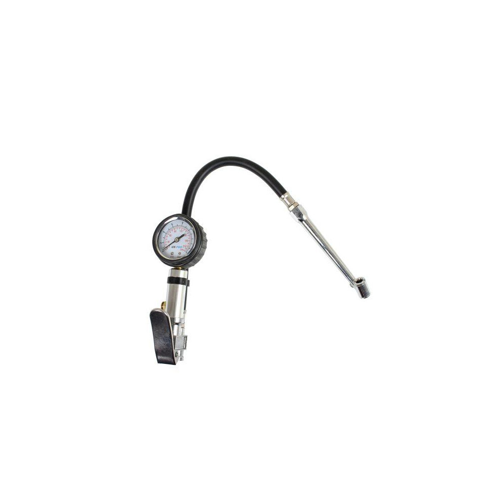 Us Pro Tyre Inflator Air Line 0-220Psi Pressure Gauge 1/4" Bsp Connector 8808