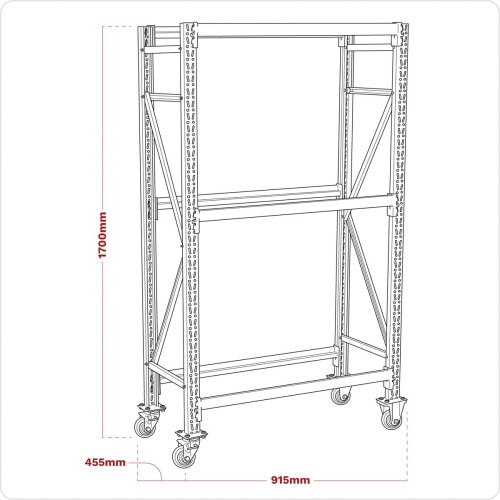 Sealey Sealey 2-Level Mobile Tyre Rack 200kg Capacity Per Level STR007 1