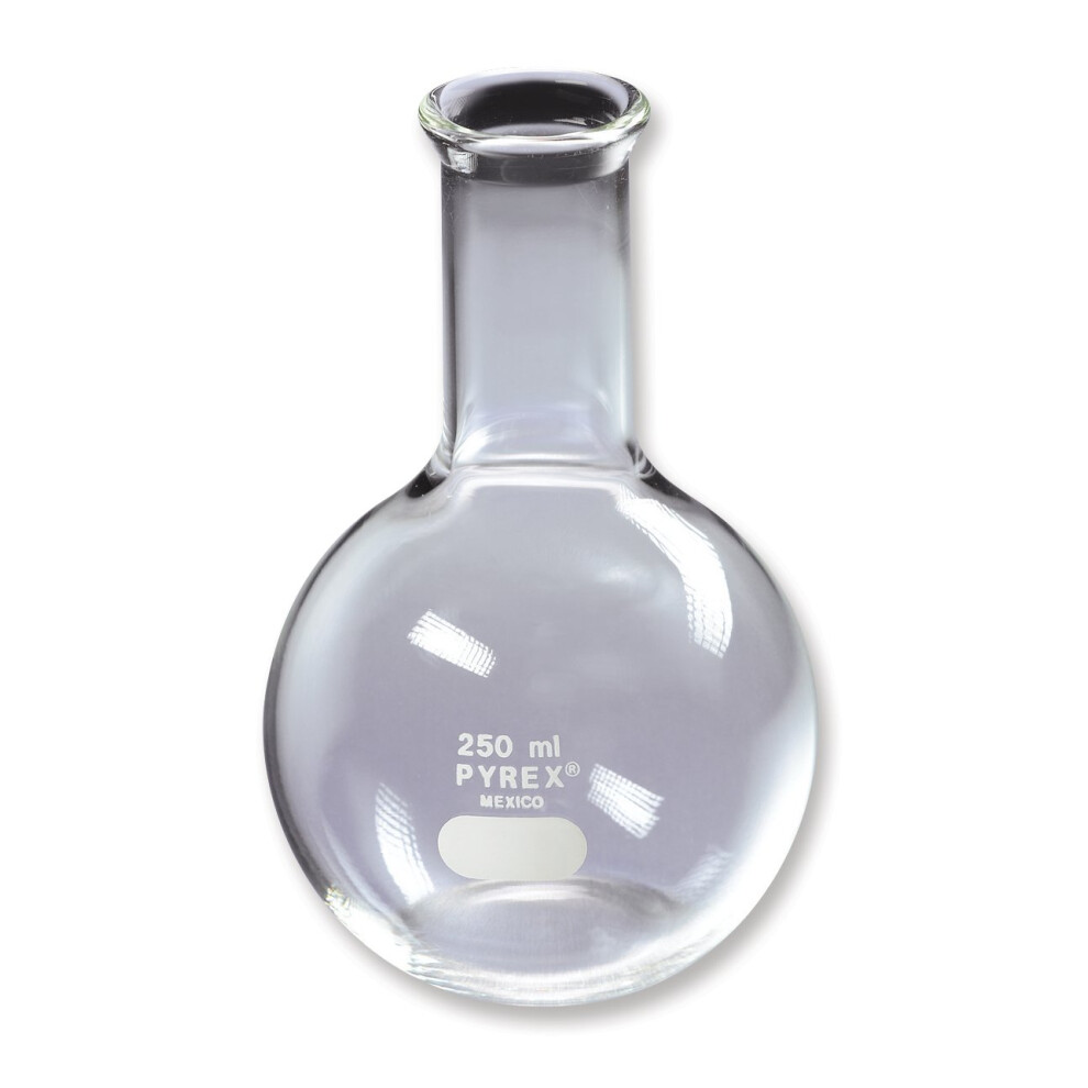 Corning Pyrex Borosilicate Glass Flat Bottom Boiling Flask  250mL Capa