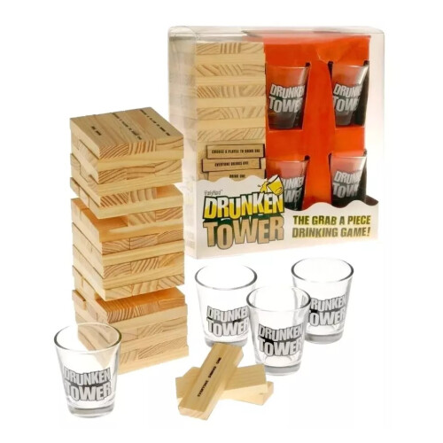 "NEW" Drunken Tower Party Game + Building Blocks Drinking Games 2