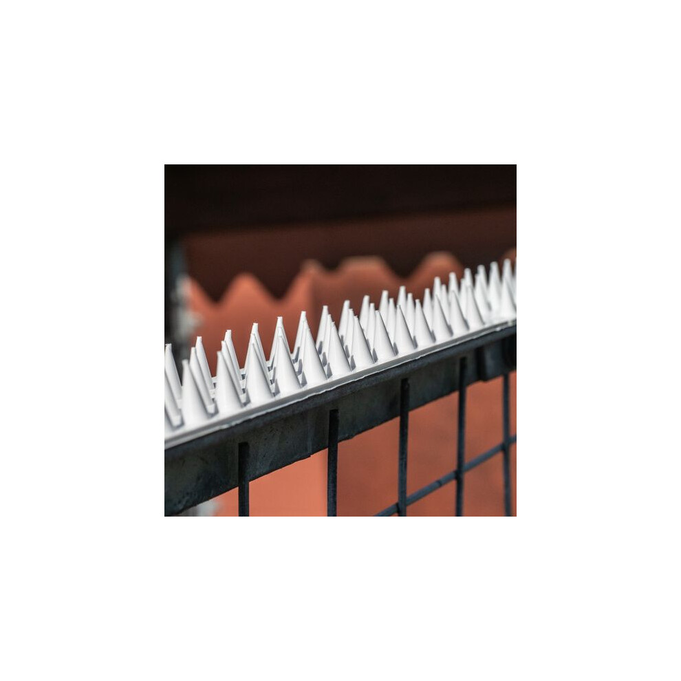 (1 Pack - 5m, White) Prikkastrip FENCE WALL SPIKES Garden Security