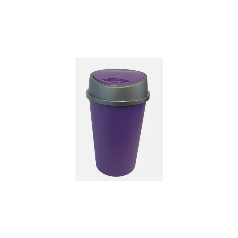 KITCHEN BIN Touch Top Bin 45L - Plum and Silver