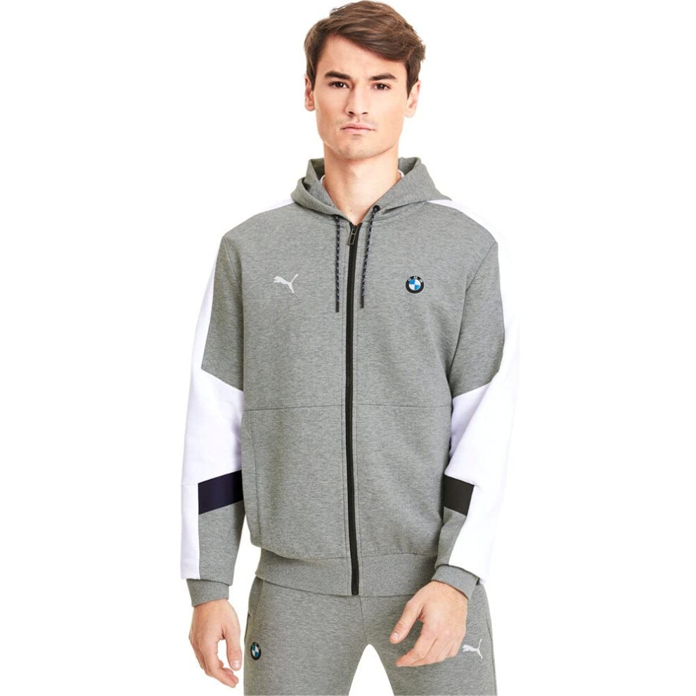 PUMA Mens BMW M Motorsport Full Zip Hoodie  Gray  L