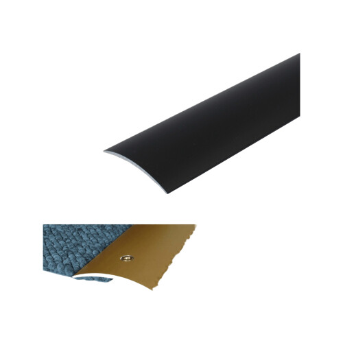 (0.93m, Black) A04 49mm Anodised Aluminium Door Threshold Strip