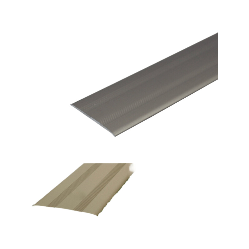 (0.93m, Inox) A08 35mm Anodised Aluminium Flat Self Adhesive Door Threshold Strip