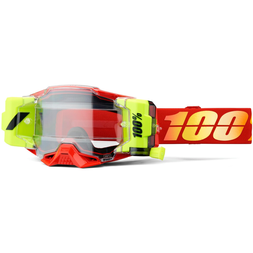 Gogle Narciarskie 100% Armega Forecast Czerwono-żółTe Z Przezroczystymi Soczewkami-image