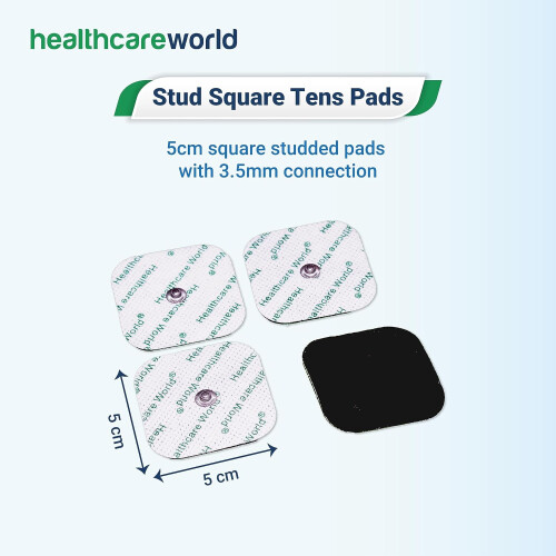 12 SQUARE STUD ELECTRODE PADS FOR TENS MACHINES 3.5mm Stud 1