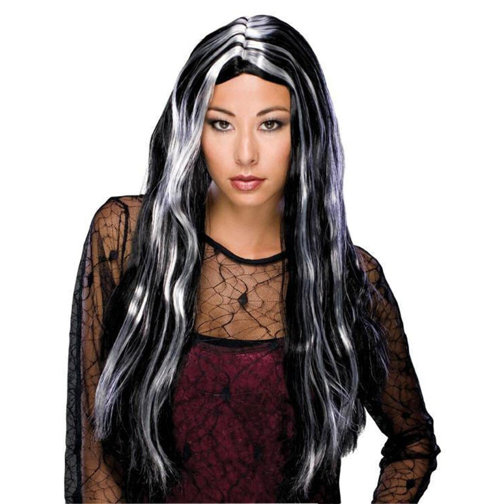 Rubie's Long Streaked Witch Wig  Black/Grey  One Size