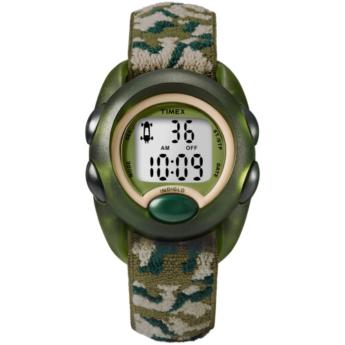 Timex Timex Flickor T71912 Time Machines Digital Grön Kamouflage Elastisk Rem Klocka