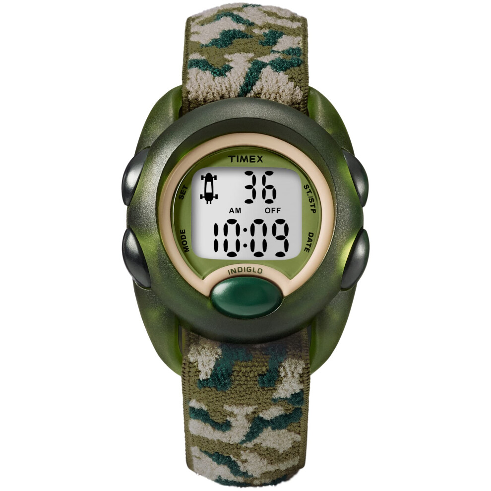 Timex Boys T71912 Time Machines Digital Green Camouflage Elastic Fabri