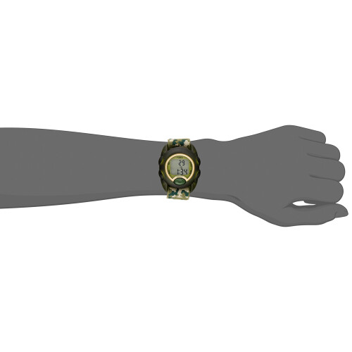 Timex Timex Flickor T71912 Time Machines Digital Grön Kamouflage Elastisk Rem Klocka 1
