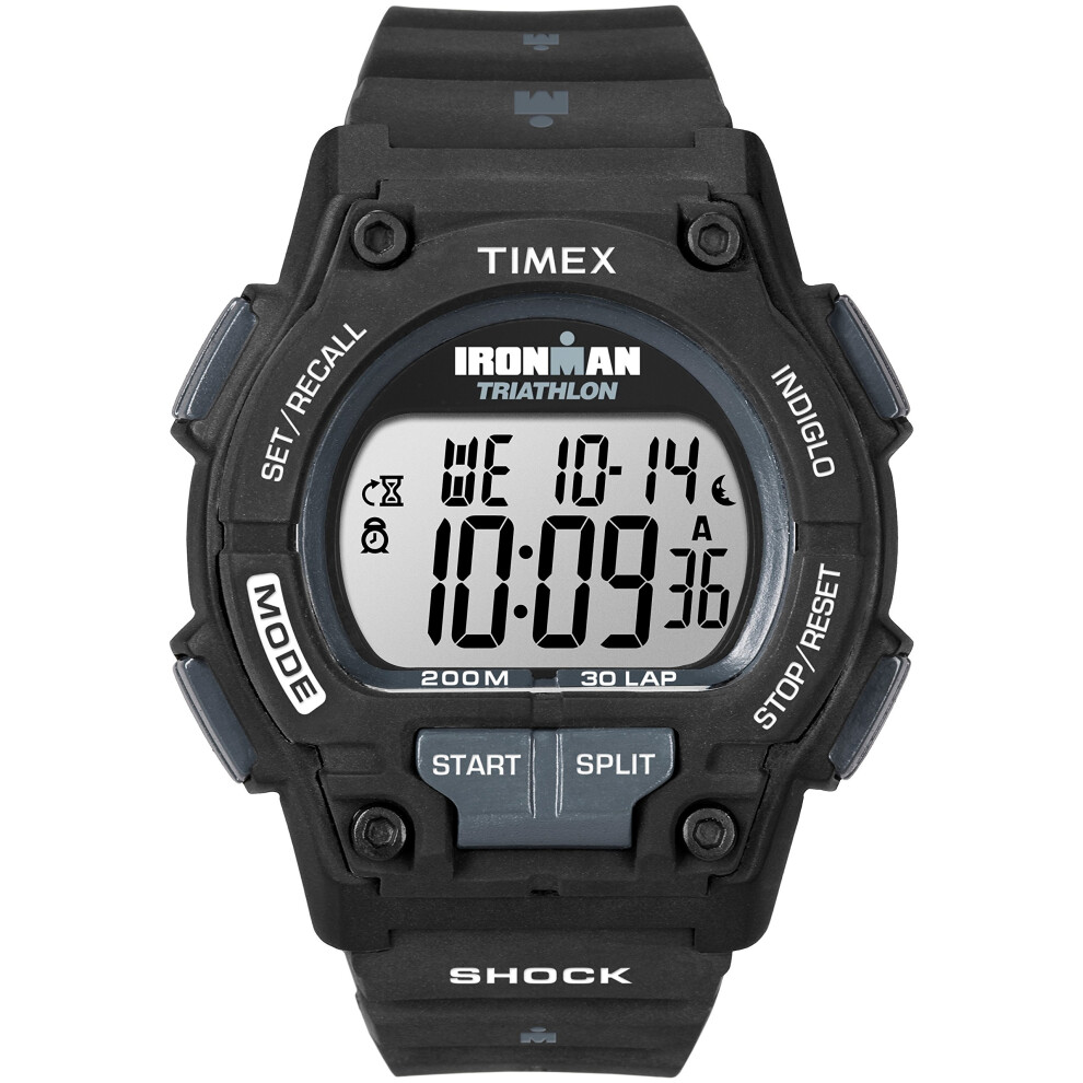 Timex Men's T5K196 Ironman Endure 30 Shock Full-Size Black Resin Strap