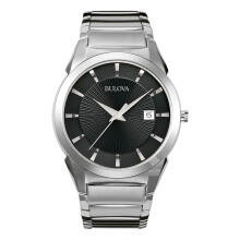 Bulova Reloj de cuarzo con fecha y calendario de 3 manecillas para hombre, esfera estampada, 38 mm Estilo: 96B149