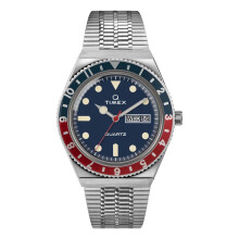 Timex 38 mm Q Timex Reissue Stainless Steel Case Blue Dial Stainless S