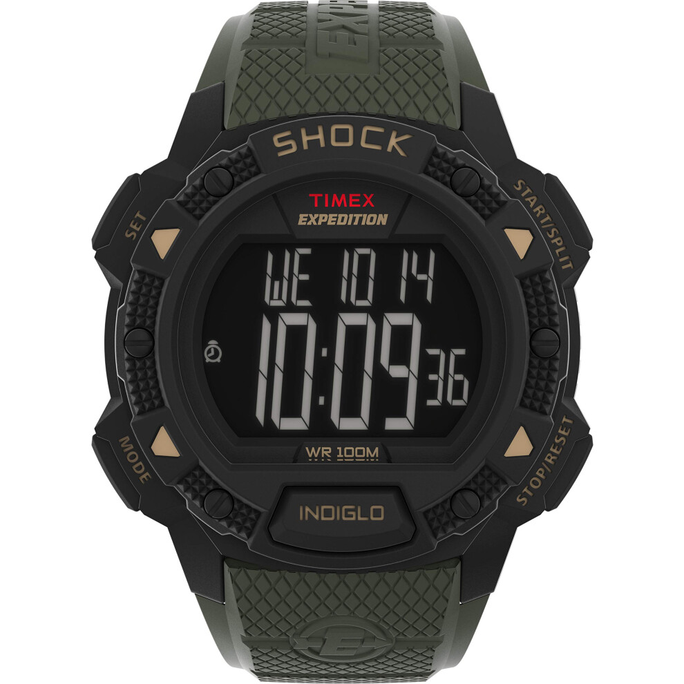 Timex Men's Expedition Base Shock 45mm Watch - Black Resin Case Green