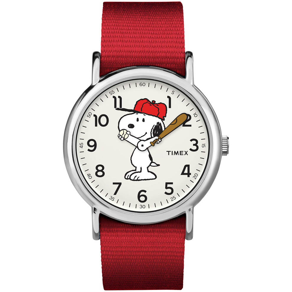 Timex Unisex TW2R41400 Weekender 38mm Peanuts Snoopy Nylon Slip-Thru S