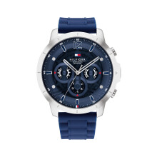 Tommy Hilfiger Men's Stainless Steel Case and Silicone Strap Watch  Co