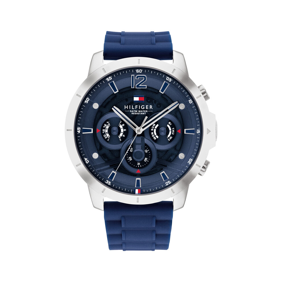 Tommy Hilfiger Men's Stainless Steel Case and Silicone Strap Watch  Co