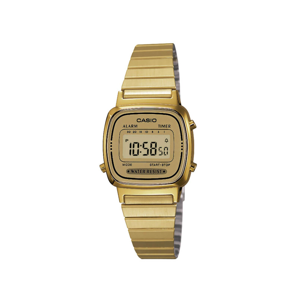 Casio Women's LA670WGA-9 Gold Stainless-Steel Quartz Watch with Digita