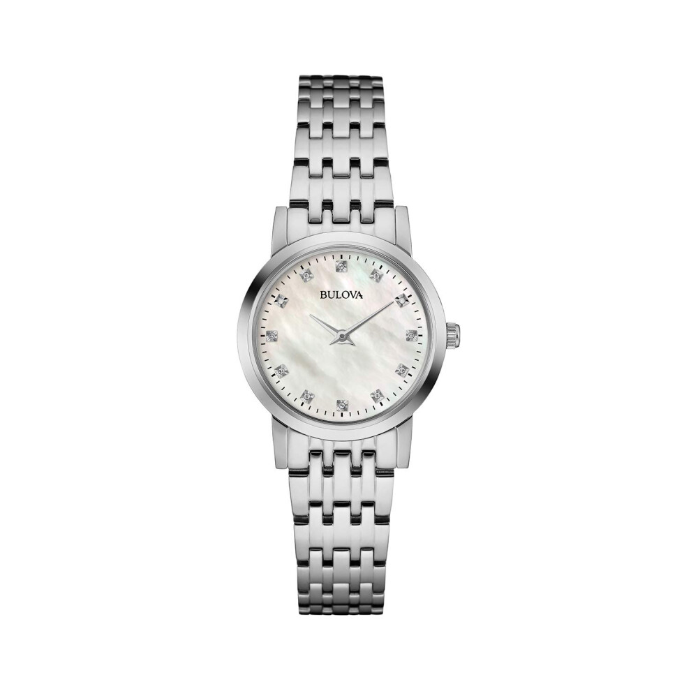 Bulova Ladies' Petite Classic Stainless Steel 2-Hand Quartz Watch  Whi