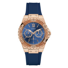 Guess Women's Stainless Steel + Stain Resistant Silicone Watch with Da