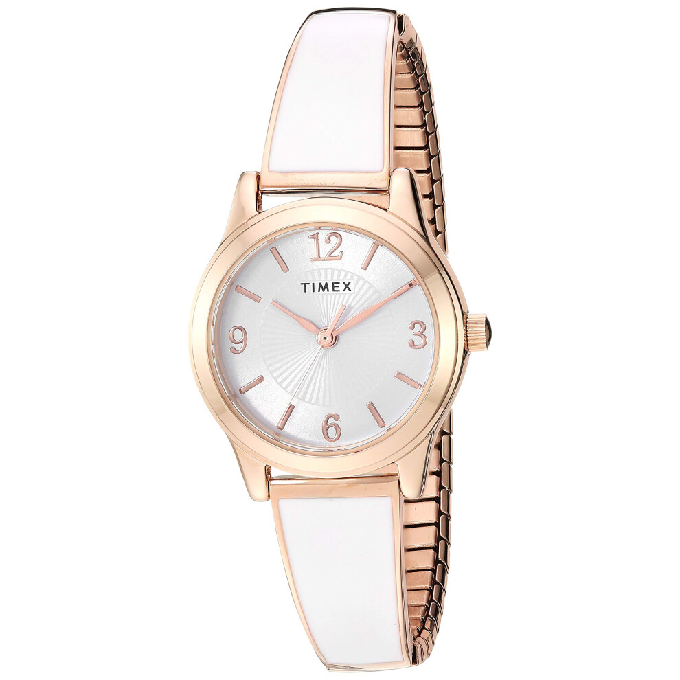 Timex Women's TW2R98400 Stretch Bangle 25mm Blush/Rose Gold-Tone Expan