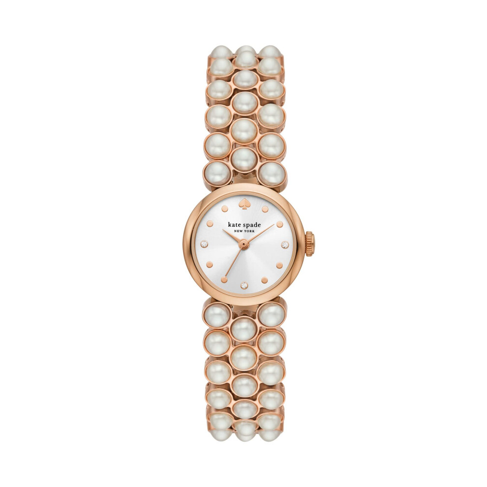 Kate Spade New York Women's Monroe Pearl Three-Hand Rose Gold-Tone Sta