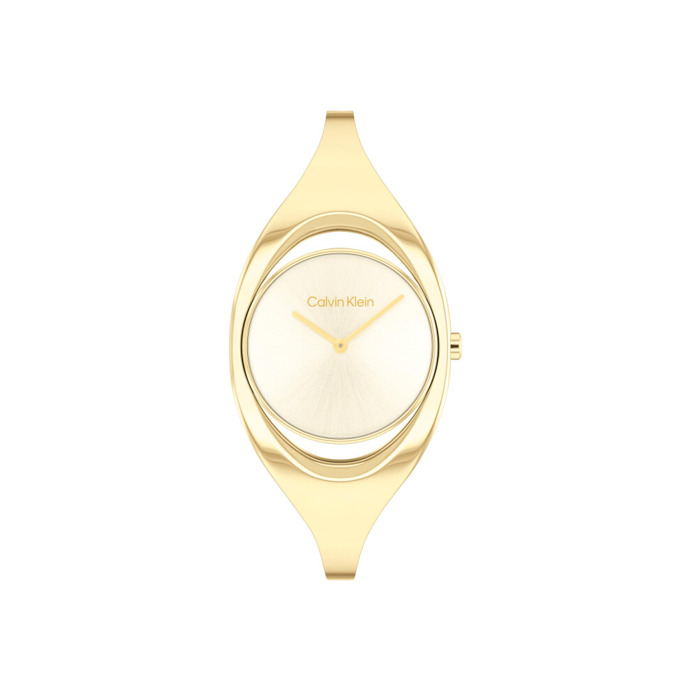 Calvin Klein Women's CK Elation Wristwatch  2 Hand  Gold Plated  Minim