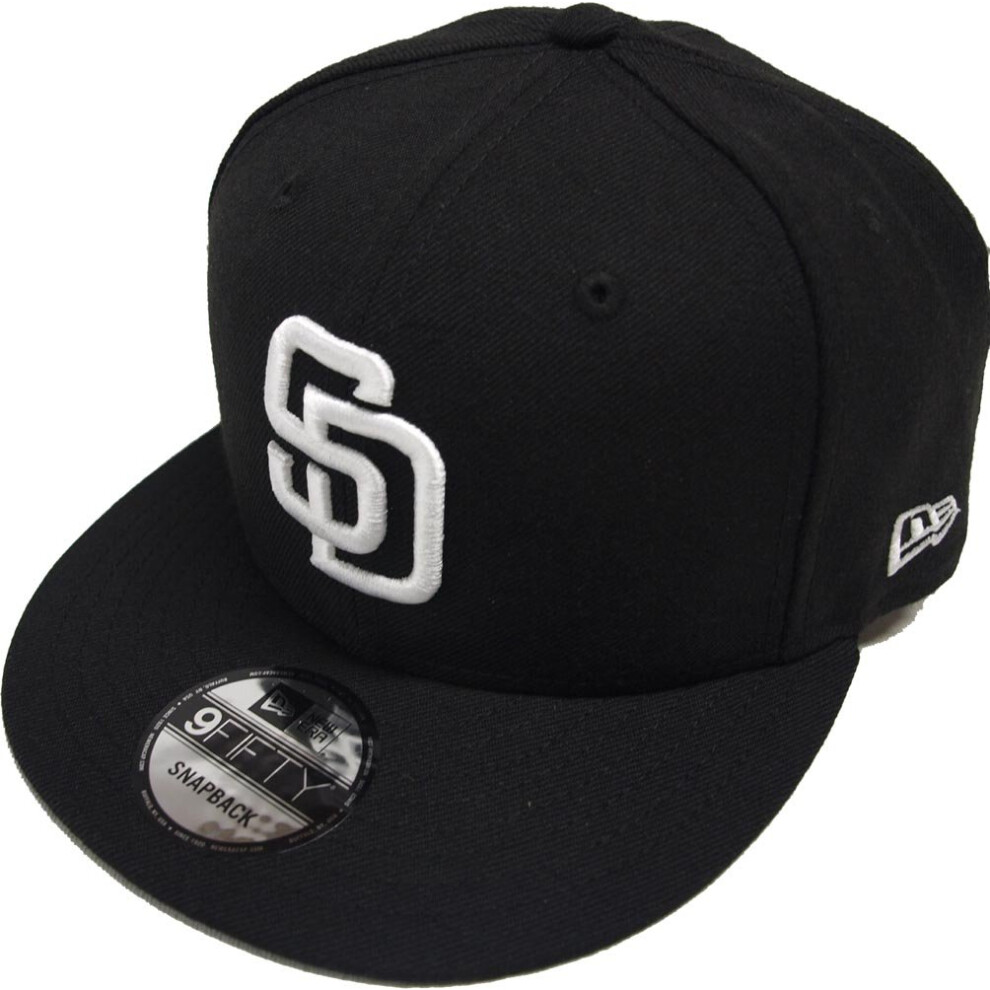 New Era San Diego Padres Black White Logo Snapback Cap 9fifty Limited