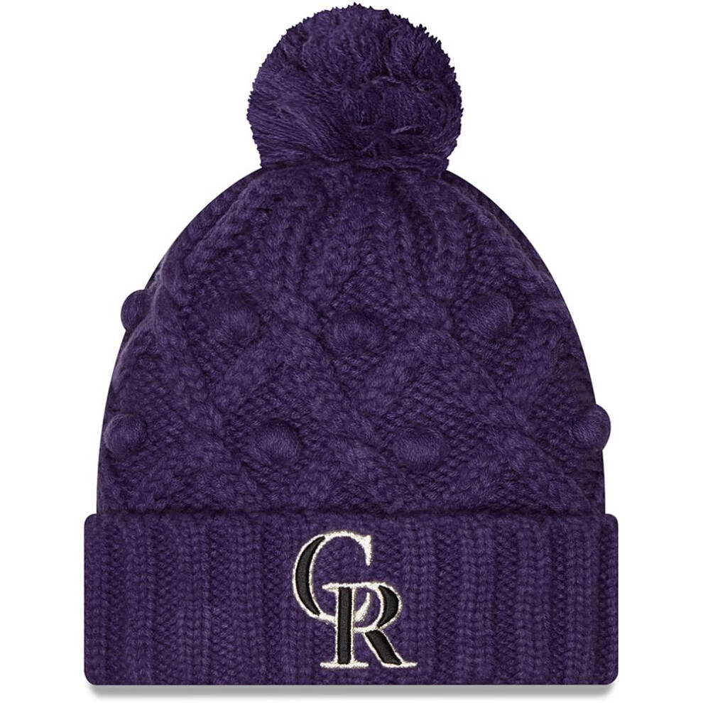 New Era Women Colorado Rockies Toasty Knit Cuffed Beanie Hat Purple